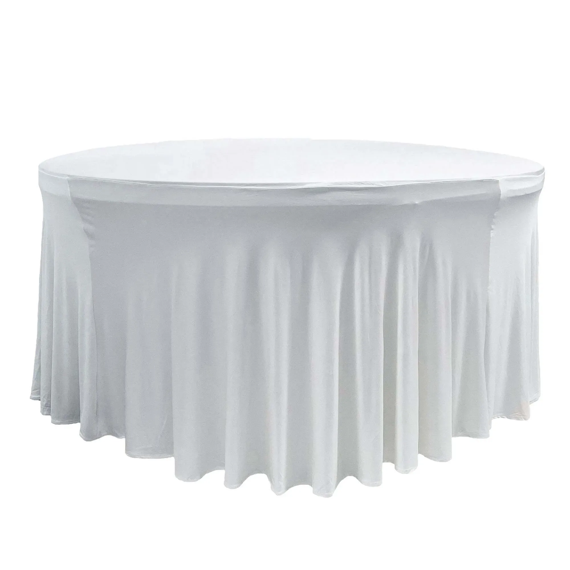 White 5' Round Table Cover (Linen)